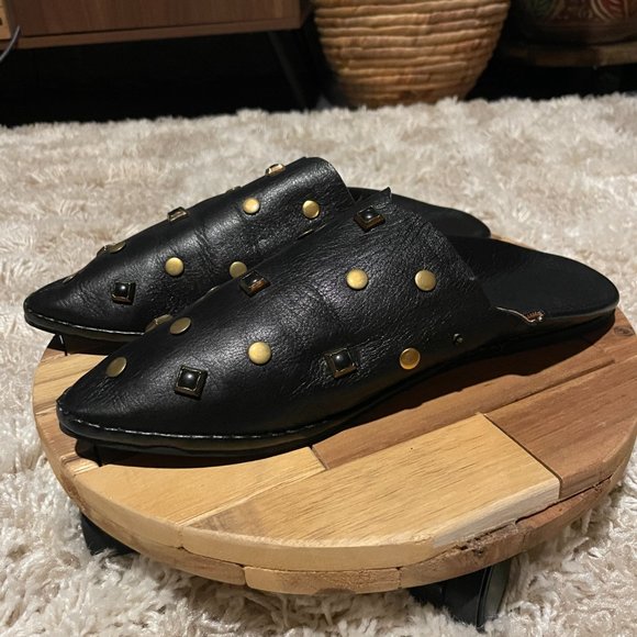 Scotch & Soda Leather Studded Mules - Picture 1 of 10